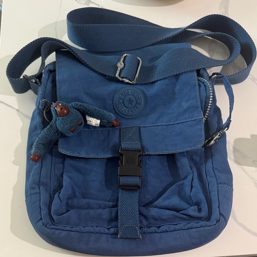 Kipling Navy Blue Messenger Bag with Adjustable Strap